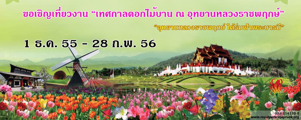 จังหวัดเชียงใหม่ เชิญเที่ยวงานเทศกาลดอกไม้บาน 1 ธันวาคม 2555 - 28 กุมภาพันธ์ 2556